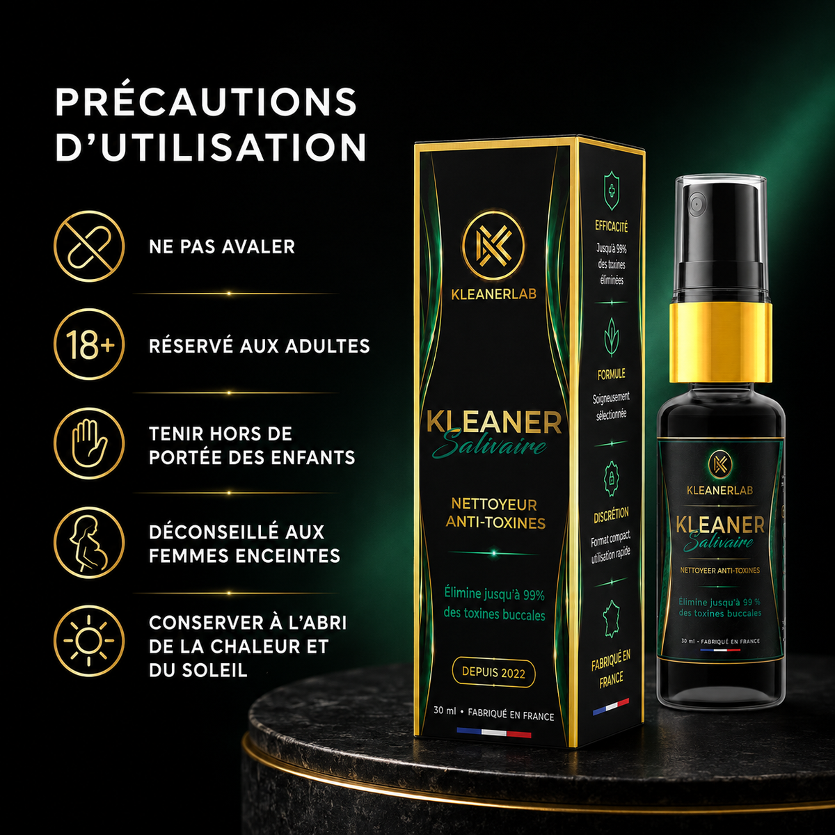 Spray Kleaner Anti THC Kleanerlab 30ml — Made in France
