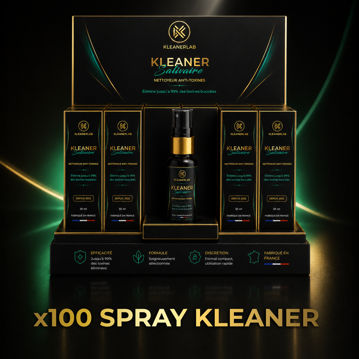 Spray Kleaner Anti-THC de KleanerLab en lot de 100, flacon de nettoyant pour éliminer le THC.